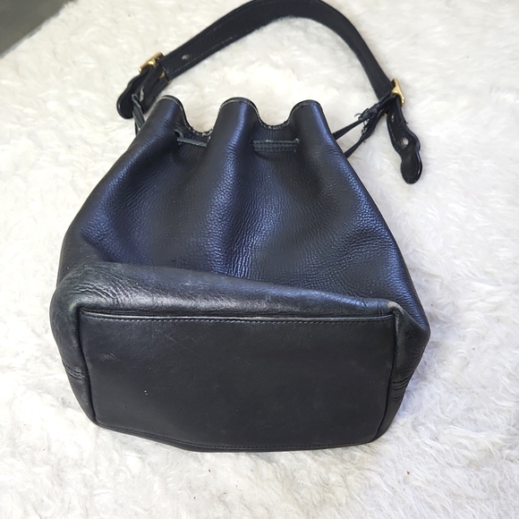 Vintage Coach Legacy leather bucket bag tote draw string shoulder purse BLACK - Picture 15 of 15